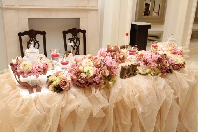 ヴィクトリアガーデン恵比寿迎賓館のプランナーブログ メインテーブル ゲストテーブルの装花デザイン 結婚式場 ウエディング 挙式 ブライダル ゼクシィ
